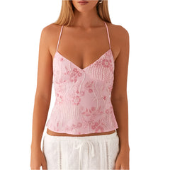 Women Sequin Halter Crop Top | Pearl Embellished Cami Top | Summer Glitter Rhinestone Camisole Tank Top
