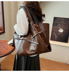 Women Tote Bag | Retro Leather Shoulder Handbag | Y2K Handbag