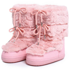 Women Warm Long Fur Snow Boots | Ski Boots | Winter Boots | Mid-calf Boots