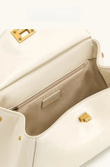 Women Leather Pillow Bag | Lock Clasp Handbag | Small Handbag | Shoulder Bag | Crossbody Bag