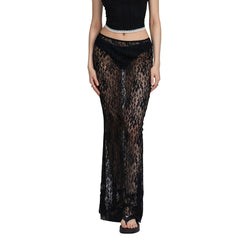 Women Lace Long Skirt | See Through | Beach Skirt | Bikini Cover-Up | Summer Skirt