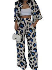 Women Leopard Print Co-Ord Set | Animal Print Women Shirt and Trouser