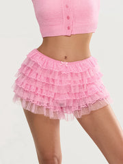 Women Lace Bloomers Shorts | Casual | Summer | Layered Ruffle Shorts | Vacation | Beach
