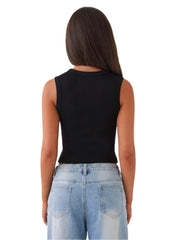 Women Button Down Tank Top | Summer Vest Top | Ribbed