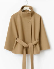 Women Trench cape Coat | Stand Collar Windbreaker | Cape Long Sleeve | Batwing Sleeves | Autumn