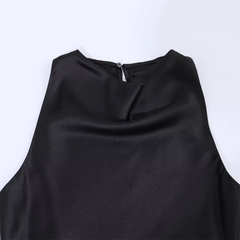 Women Long Satin Top | Fringe | Tassel | Sleeveless Top