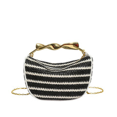 Women Woven Handbag | Rattan Half-Moon | Straw Shoulder Bag | Bucket Bag | Crossbody Bag