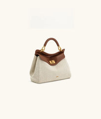 Women Leather Pillow Bag | Lock Clasp Handbag | Small Handbag | Shoulder Bag | Crossbody Bag