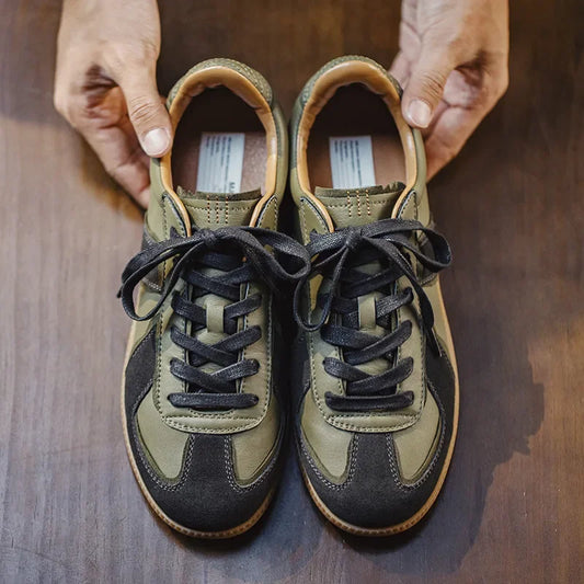Men Training Shoes | Low Top Board Shoes | Olive Green Casual Shoes | Retro Sports Shoes