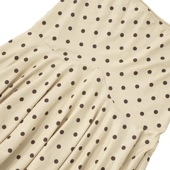 Women Polka Dot Long Skirt | Sleeveless Vest Top | Pleated Skirt Set | Office Dress Set