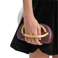 Women Gold Closure Box Clutch Bag | Party Clutch