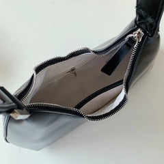 Women Leather Shoulder Bag | Underarm Zipper Bag