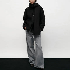 Women Winter Coat with Scarf | Long Sleeves | Round Neck