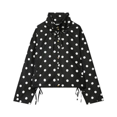 Women Polka Dot Jacket | Long Sleeve | Loose Coat