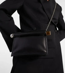 Women Leather Rolled-Up Clutch Bag | Versatile | Folding Clutch | Chain Single-Shoulder Bag | Crossbody Bag