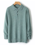 Men Merino Wool Polo Pullover