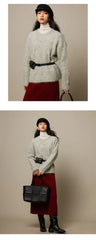 Women Alpaca Sweater | O-Neck | Loose | Knitted Pullover | Winter Sweater