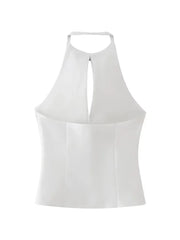 Women Vest Top with Rhinestone Bows | Women Sleeveless Sling Top
