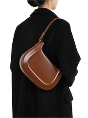Women Minimalistic Leather Underarm Bag | Shoulder Bag | Saddle Bag