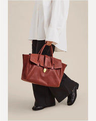 Women Large Capacity Leather Retro Handbag