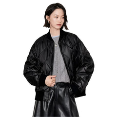 Women Quilted Bomber Jacket