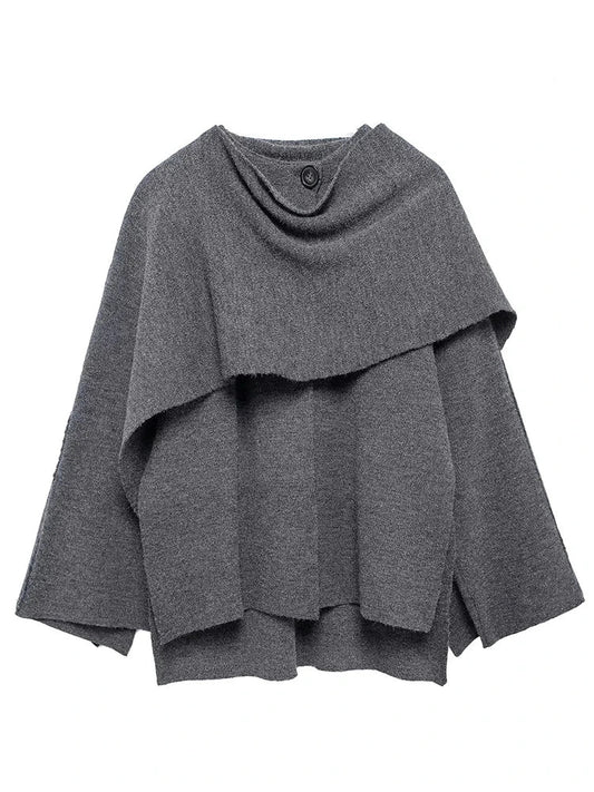 Women Scarf Jacket | Knitted Cape Cloak | Short Cape Coat