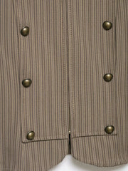 Women Short Coat | Spring | Striped Short Blazer | Long Sleeves | Napoleon Jacket