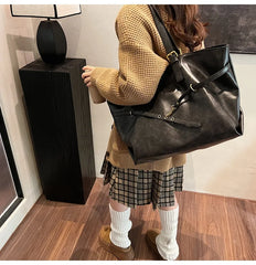 Women Tote Bag | Retro Leather Shoulder Handbag | Y2K Handbag