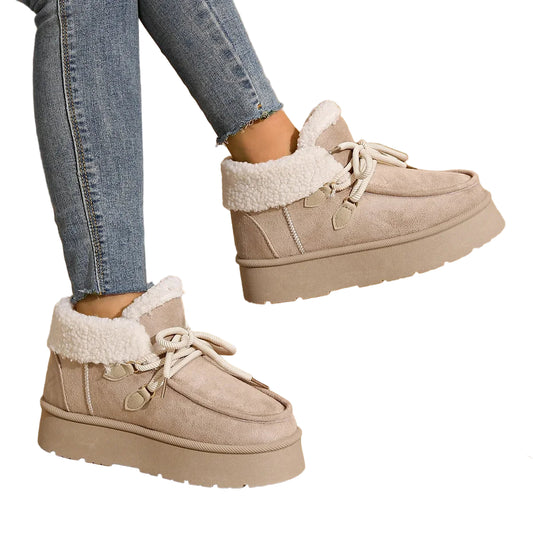Women Winter Snow Boots | Fleece Lined | Thick Casual Cotton Shoes | Casual Short Boots