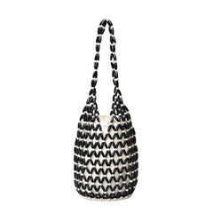 Women Woven Hand Bag | Netted Beach Bag | Tote Bucket Bag