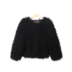 Short Mongolian Fur Coat | Women Luxury Cropped Fur Coat | Warm | Winter