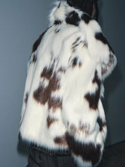 Women Animal Print Plush Coat | Loose | Warm | Thick Fur Jacket