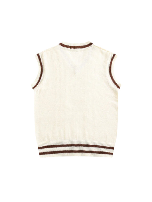 Men V-Neck Sleeveless Knitted Cashmere Vest | Wool Vest Sweater | British College Style Sweater Waistcoat