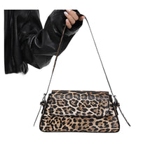 Women Leopard Print Underarm Bag | Cheetah Print Leather Shoulder Bag