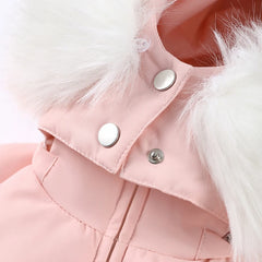 Women Pink Ski Wear Jumpsuit | Long Sleeve | Hoodie | Wide Leg Jumpsuit | Winter | Thick | Warm