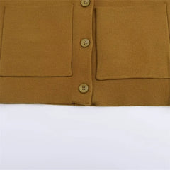 Plain Caramel Knit Cardigan