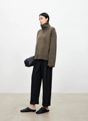 Women Soft Cashmere Sweater | Loose and Thick Turtleneck Pullover Knit