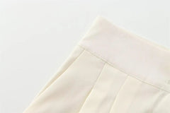 Women Sleeveless V-Neck Top With Belt Straight Pants Set | Top Trouser Suit | 2 Piece Set