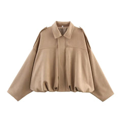 Women Vintage Oversize Bomber Jacket | Loose Jacket