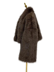 Women Cropped Patchwork Feathers Coat |  V-Neck Long Sleeve Open Stitch Short Fur Coat