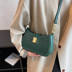 Women Leather Crocodile Textured Shoulder Bag