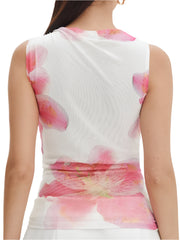 Women Casual Sleeveless Round Neck Chiffon Blouse | Chic Shirt Blouse | Summer Fitted Top