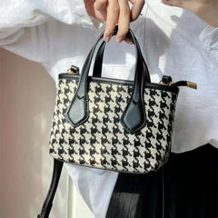 Women Houndstooth Plaid Mini Bag | Shoulder Bag