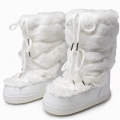 Women Warm Long Fur Snow Boots | Ski Boots | Winter Boots | Mid-calf Boots