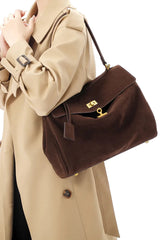 Women French Handbag | Luxury Shoulder Bag | Large Capacity Metal Buckle Tote Bag