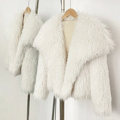 Short Mongolian Fur Coat | Women Luxury Cropped Fur Coat | Warm | Winter