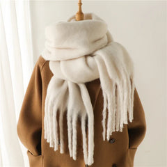 Women Warm Winter Cashmere Scarf | Thick Soft Tassel Shawl | Long Poncho | Echarpe | Pashmina