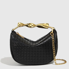 Women Woven Handbag | Rattan Half-Moon | Straw Shoulder Bag | Bucket Bag | Crossbody Bag