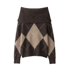 Woman Knitted Pullover | One-Shoulder | Long Sleeved | Casual Cropped Sweater | Off Shoulder Sweater Top