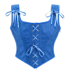 Women Victorian Vintage Corset | Front Lace Up Tank Top | Goth Lace Up Corset